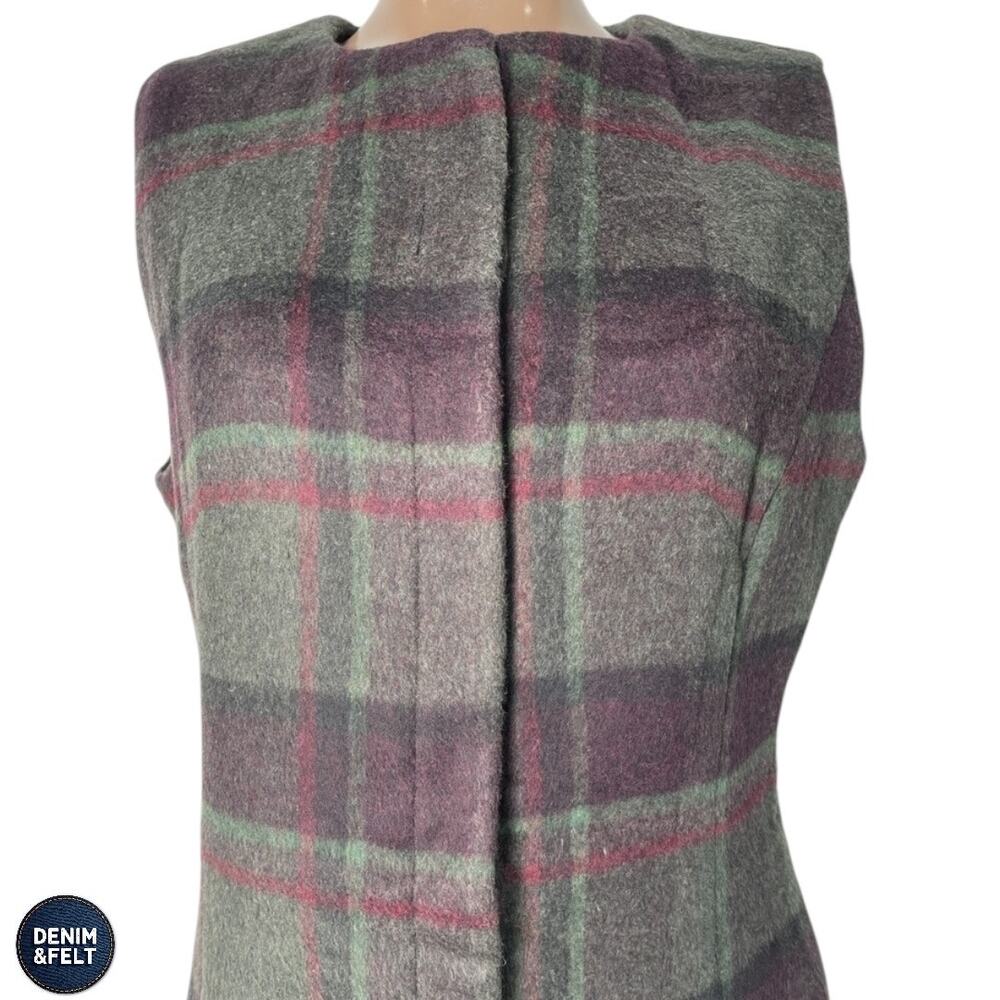 Tuckernuck Forest Plaid Wool Rhoda Midi Dress Sleeveless Classic Fall Winter - Picture 11 of 16